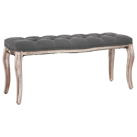 Bench Linen Solid Wood Grey