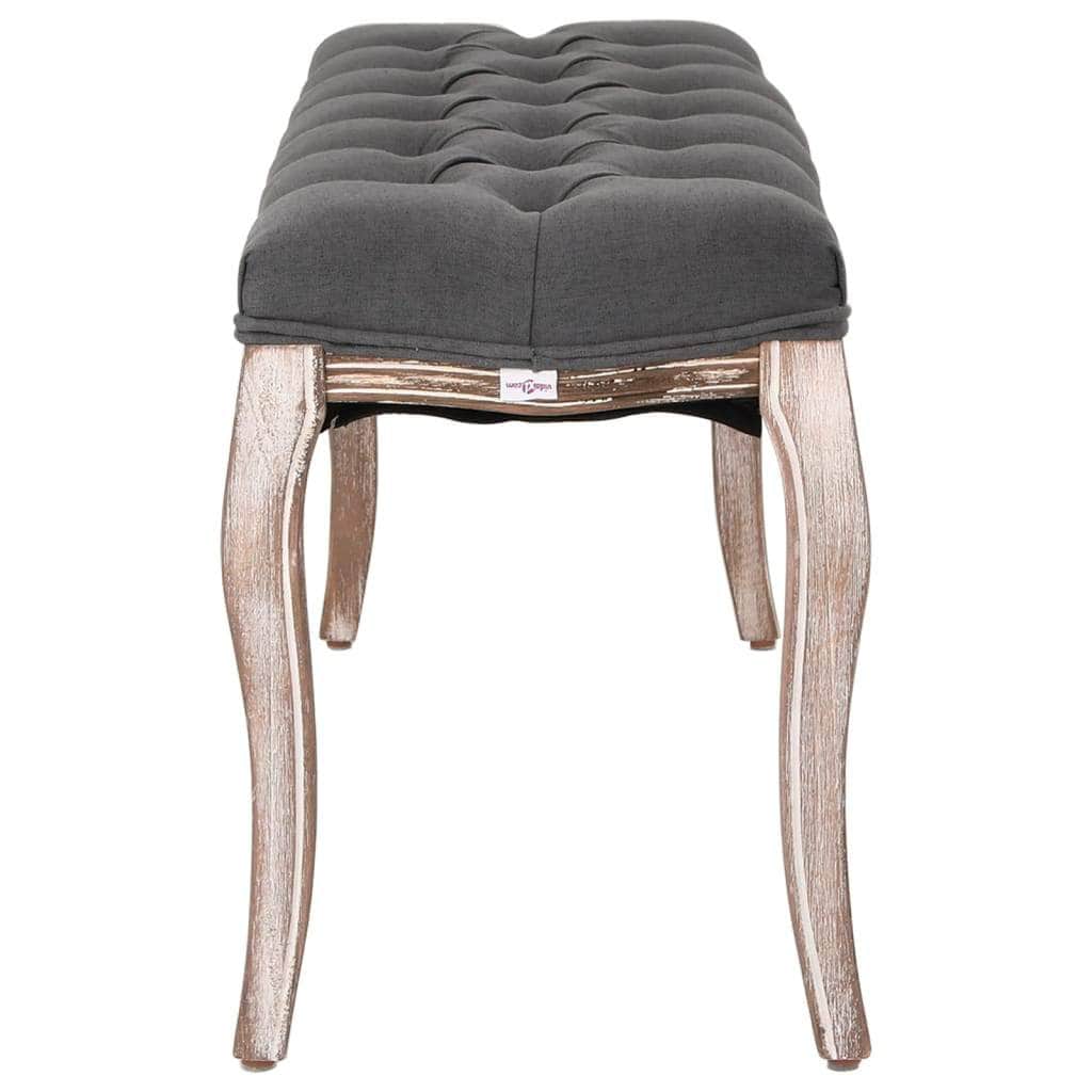 Bench Linen Solid Wood Grey