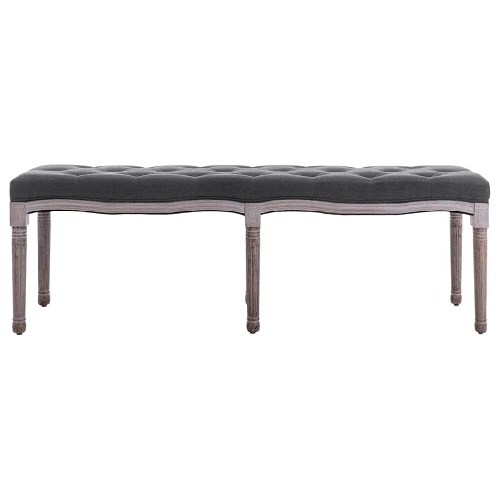 Bench Linen Solid Wood Light Grey