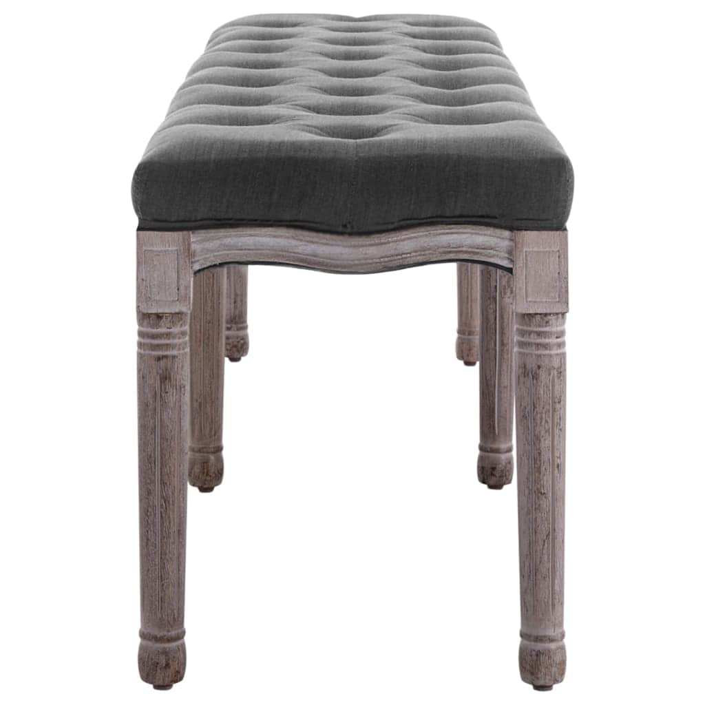 Bench Linen Solid Wood Light Grey