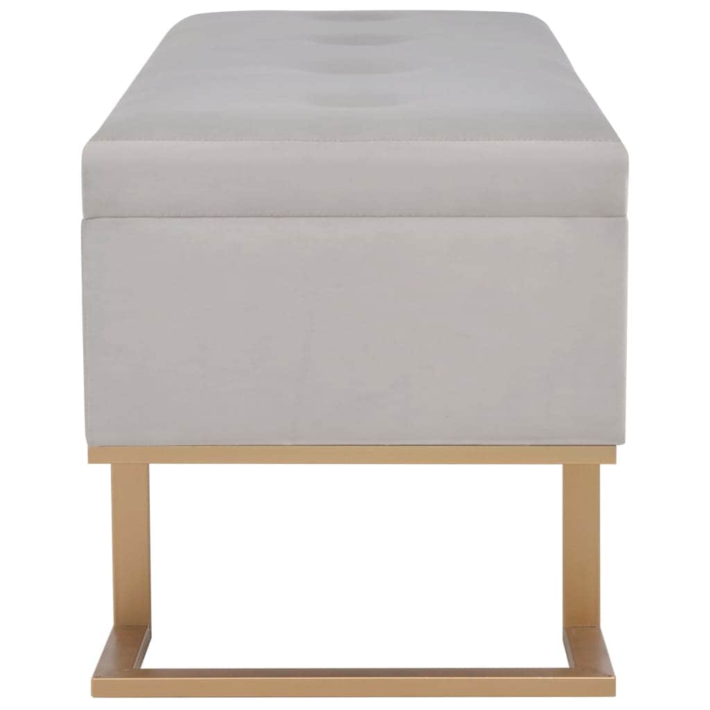 Bench with Storage Compartment 105 cm Grey Velvet