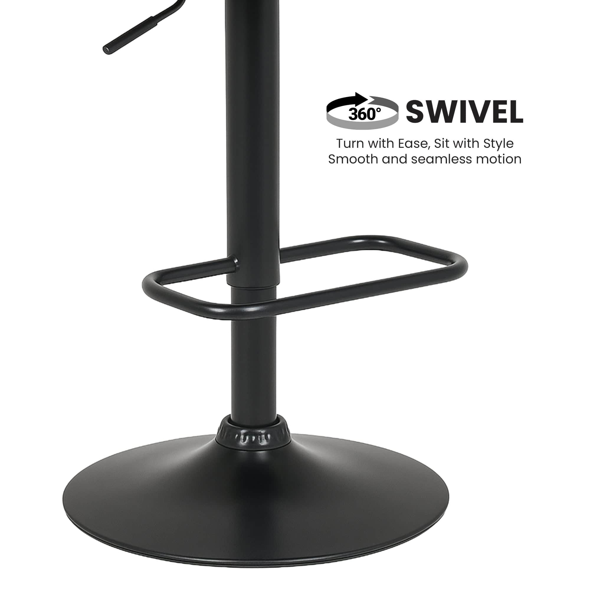 Bentwood Walnut Bar Stool Leather Seat Metal Frame Base Kitchen