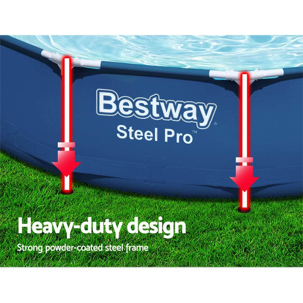 Bestway 3.69M Swimming Pool Above Ground Filter Pump Steel Pro Frame Pools