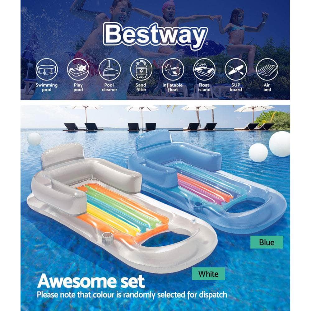 Bestway Durable Inflatable Sun Lounger Pool Air-Bed Seat/Chair Lilo Float Toy