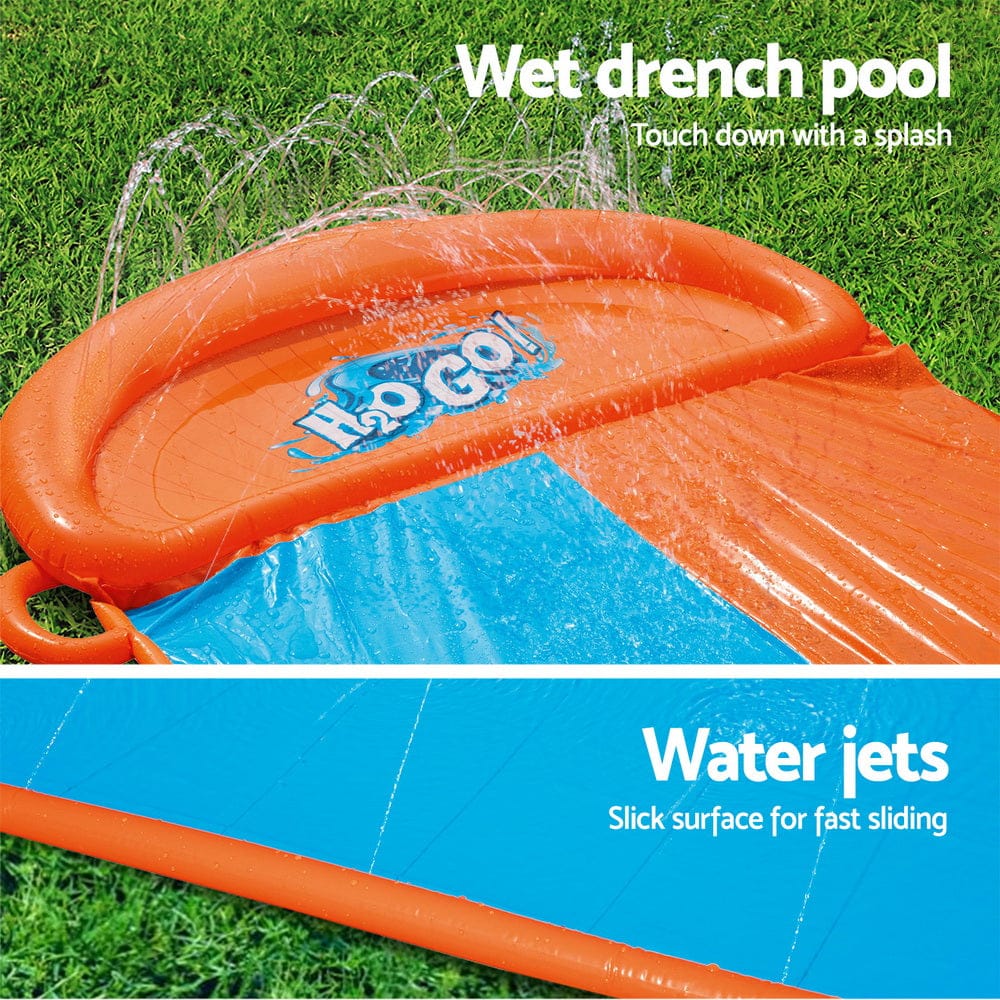 Water Slide Kids Slip 488Cm Dual Slides Inflatable Splash Pad, Pool Toys & Inflatables