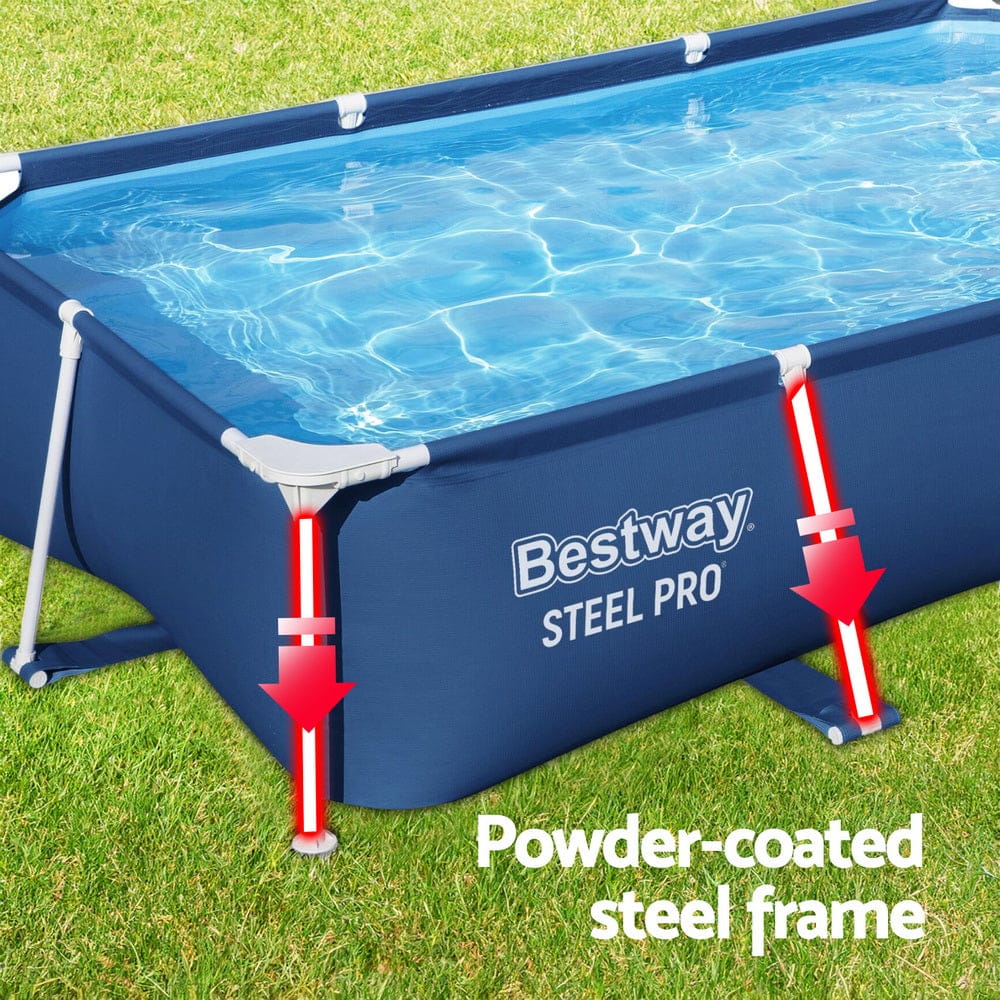 Steel finish - Swimming Pool 259X170X61Cm Steel Frame Above Ground Pools 2300L