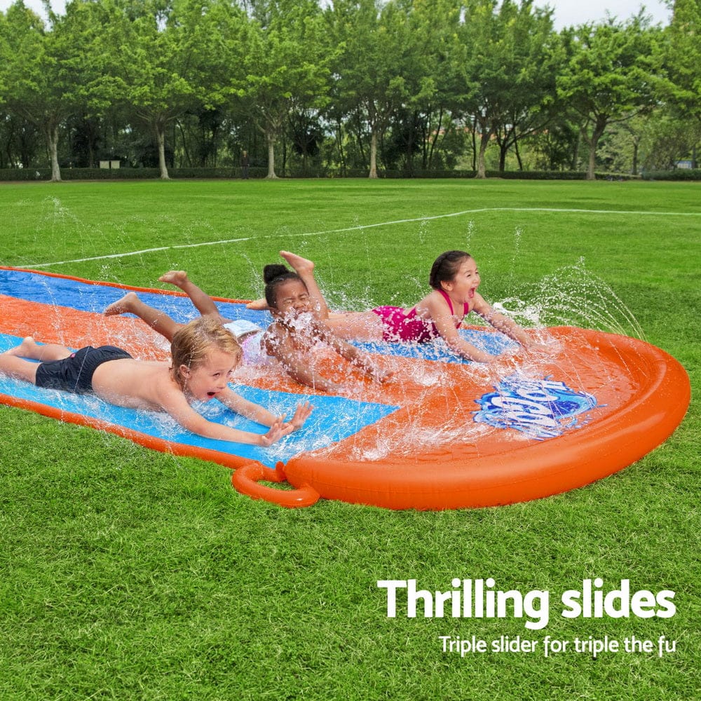 Water Slide Slip Kids 488Cm Triple Slides, 488Cm