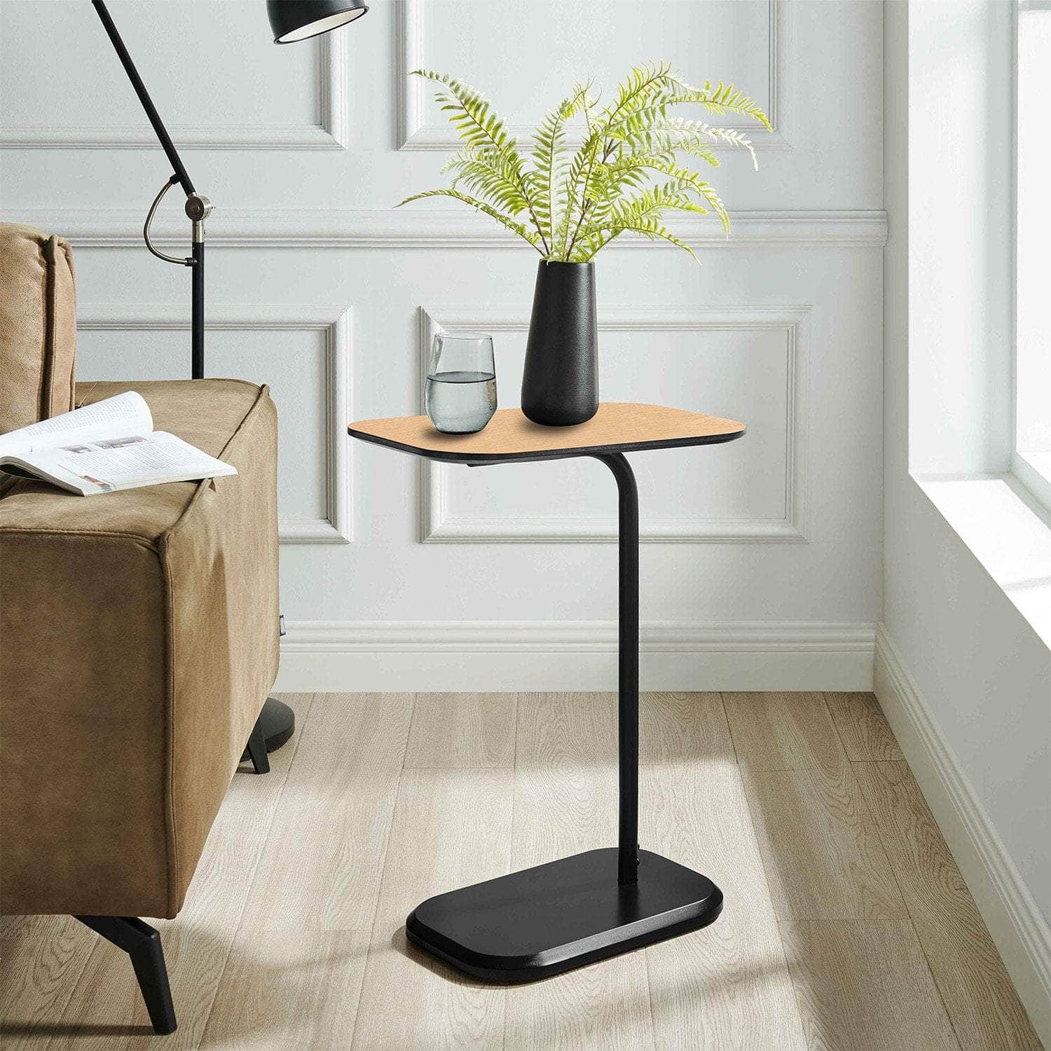 Beveled Edge C-Shaped Side Table, living > indoor furniture - photo 17