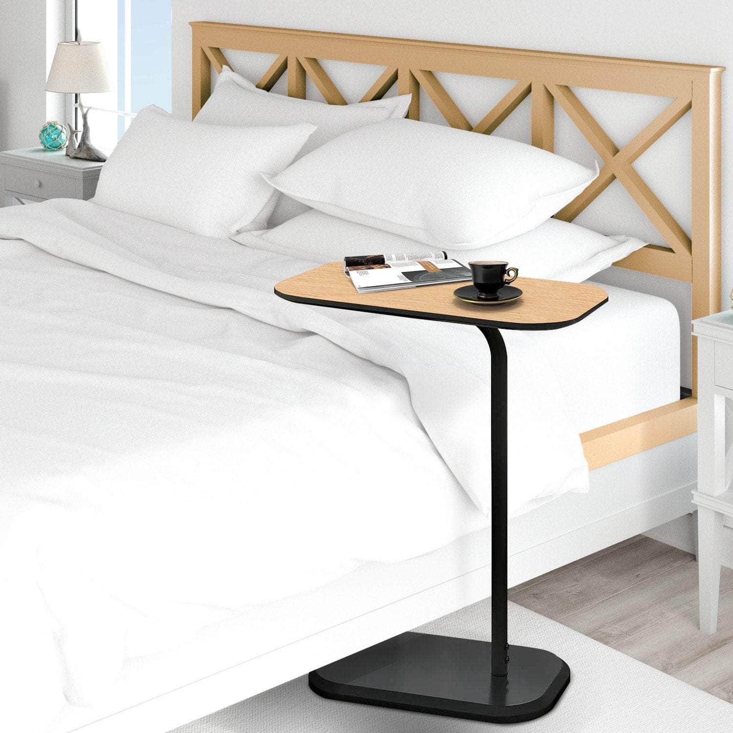 Beveled Edge C-Shaped Side Table with living > indoor furniture - photo 18
