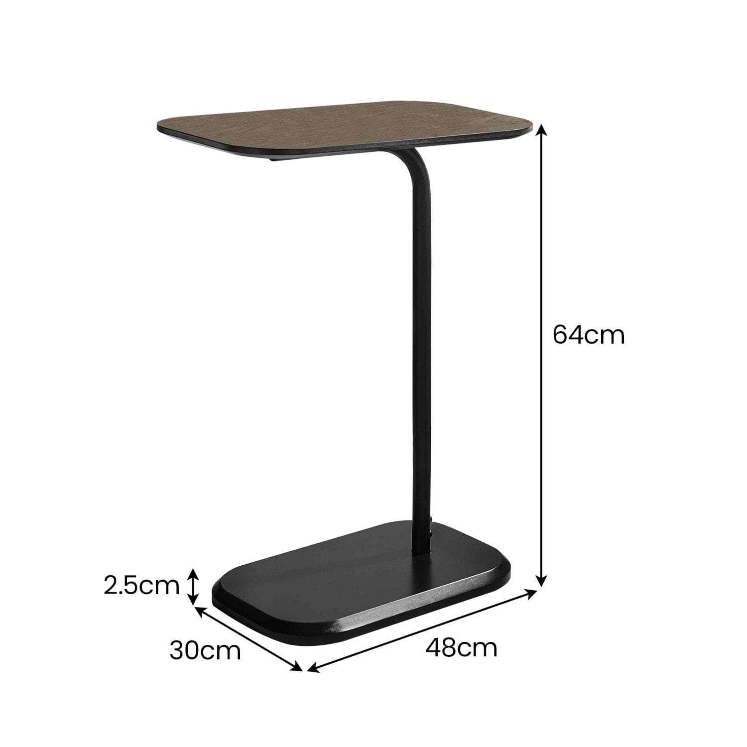 Beveled Edge C-Shaped Side Table | living > indoor furniture