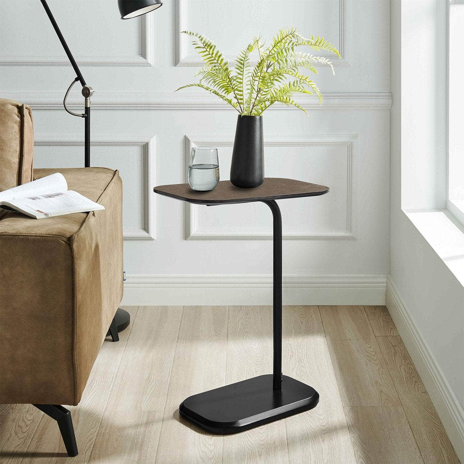 Beveled Edge C-Shaped Side Table with living > indoor furniture - photo 8
