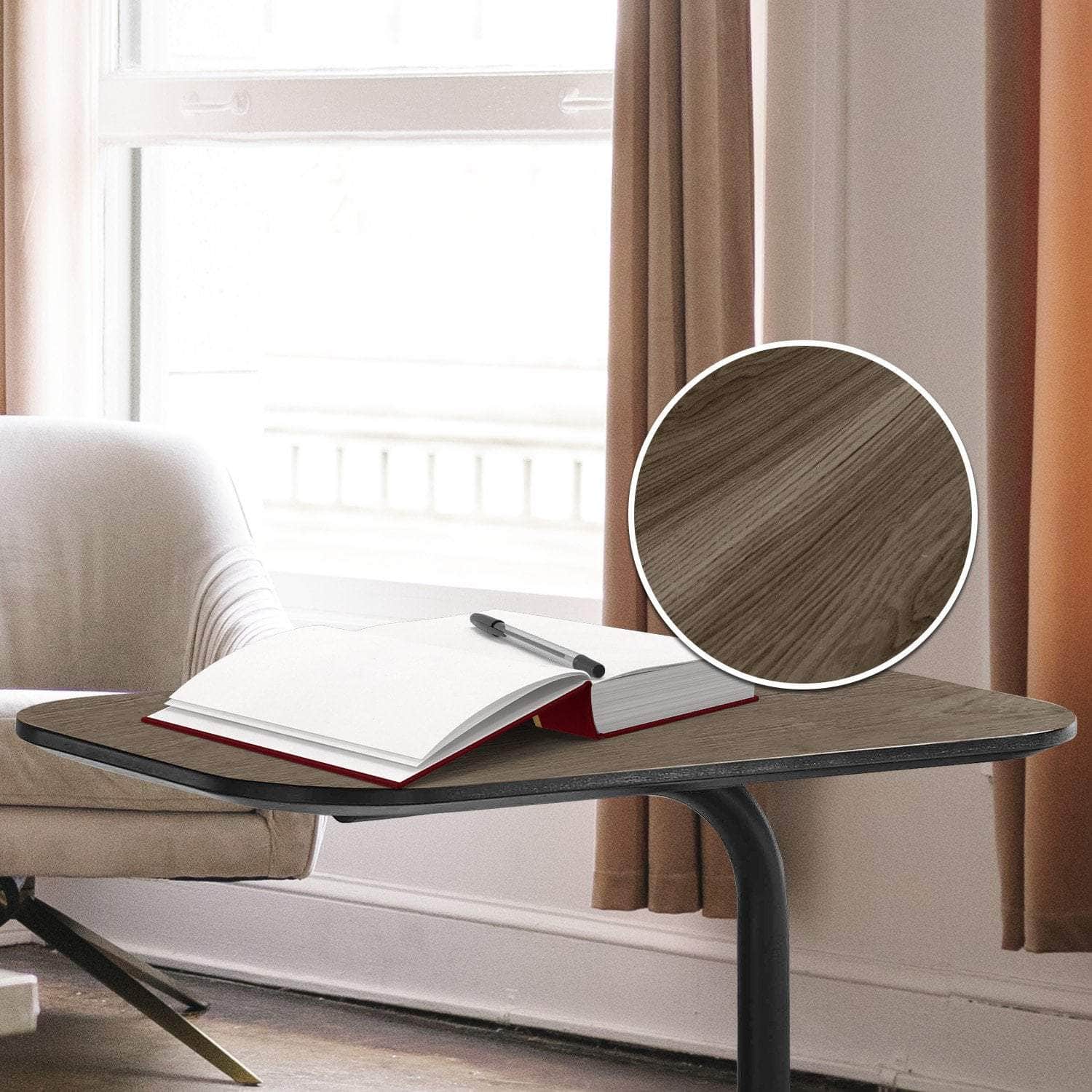 Beveled Edge C-Shaped Side Table, living > indoor furniture - photo 7