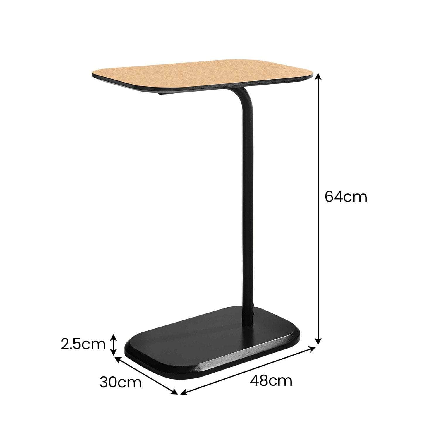 Beveled Edge C-Shaped Side Table | living > indoor furniture - photo 11