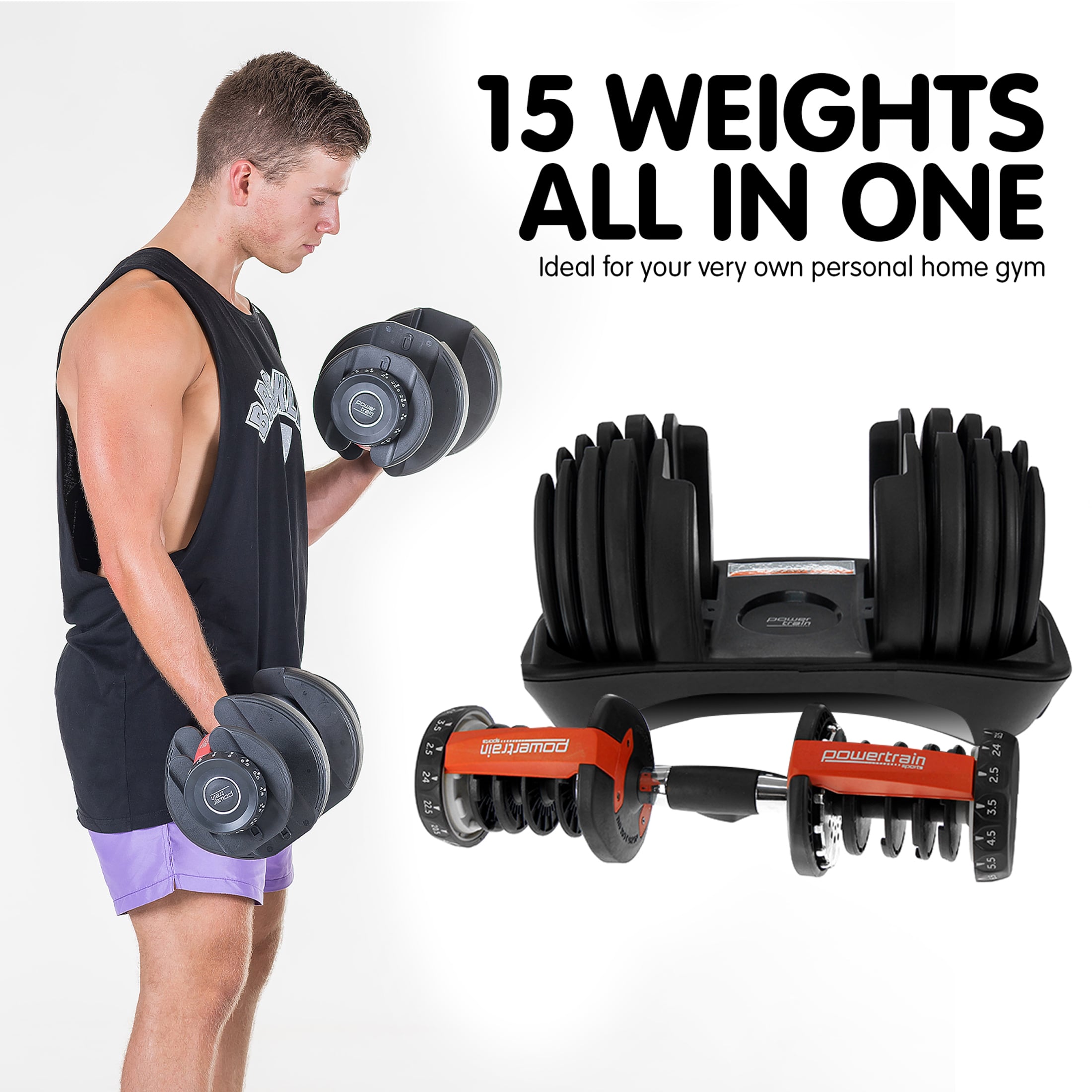Adjustable Dumbbell Set With Bench