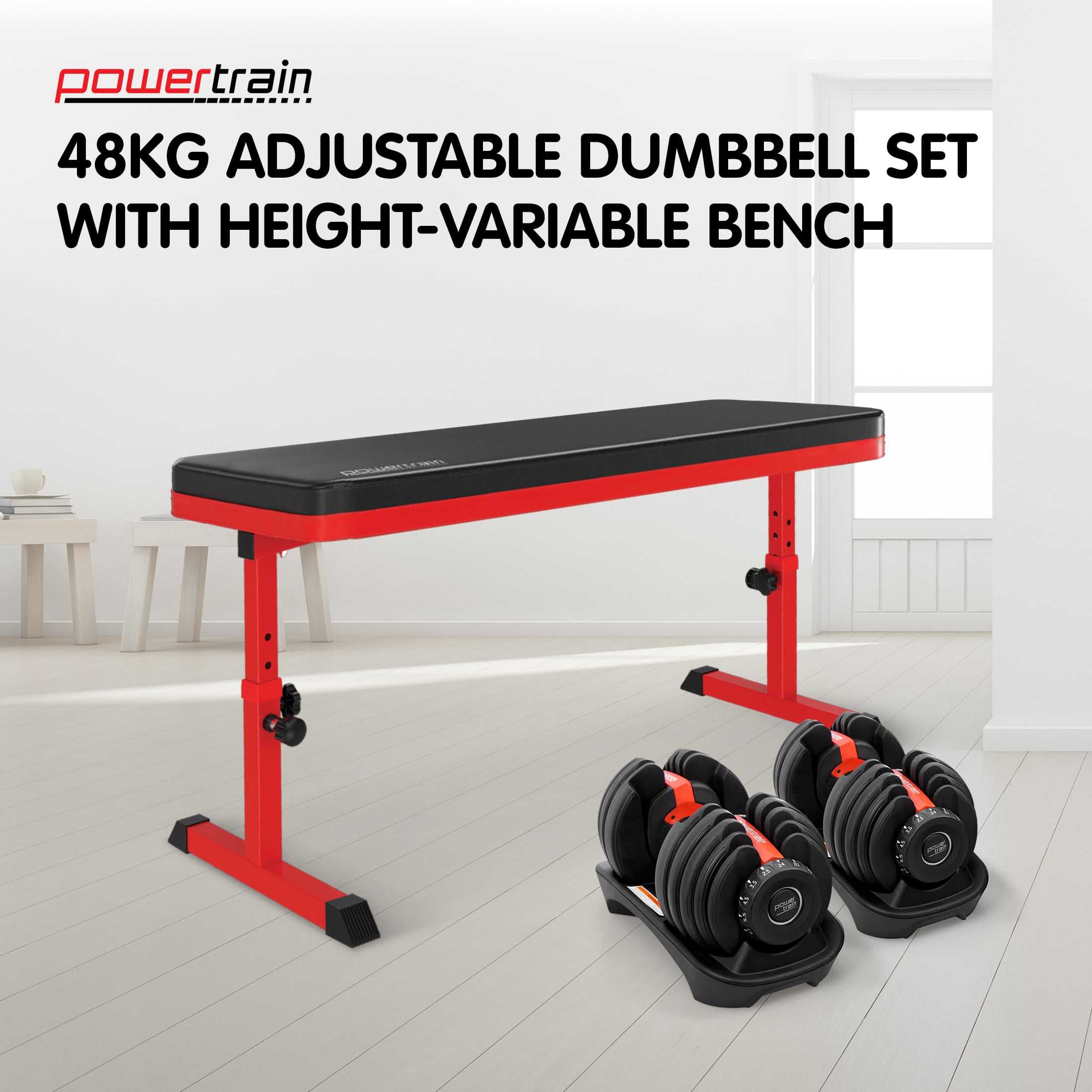 Adjustable Dumbbell Set With Bench