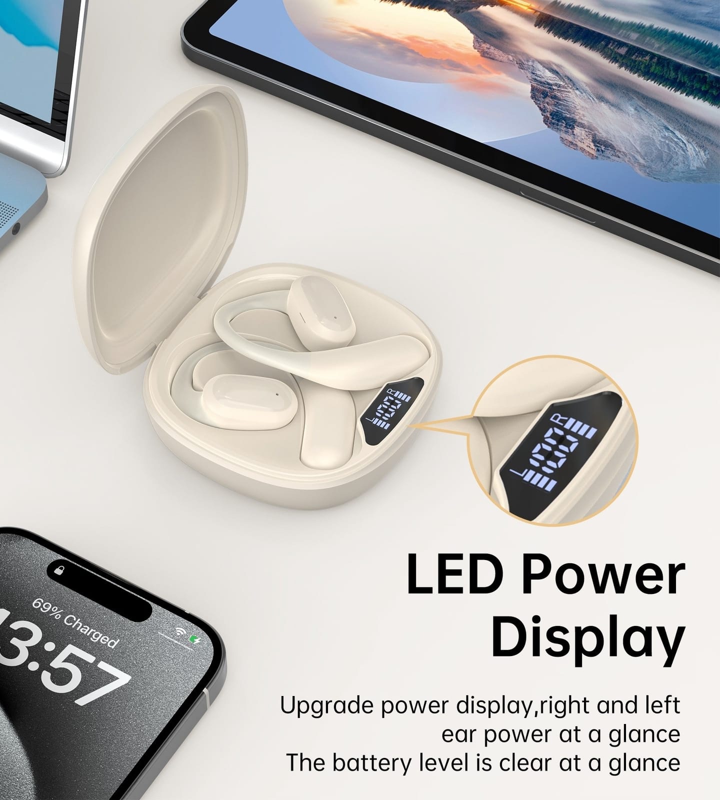 White colour - Painless New Concept Bluetooth Earbuds TWS White - photo 12