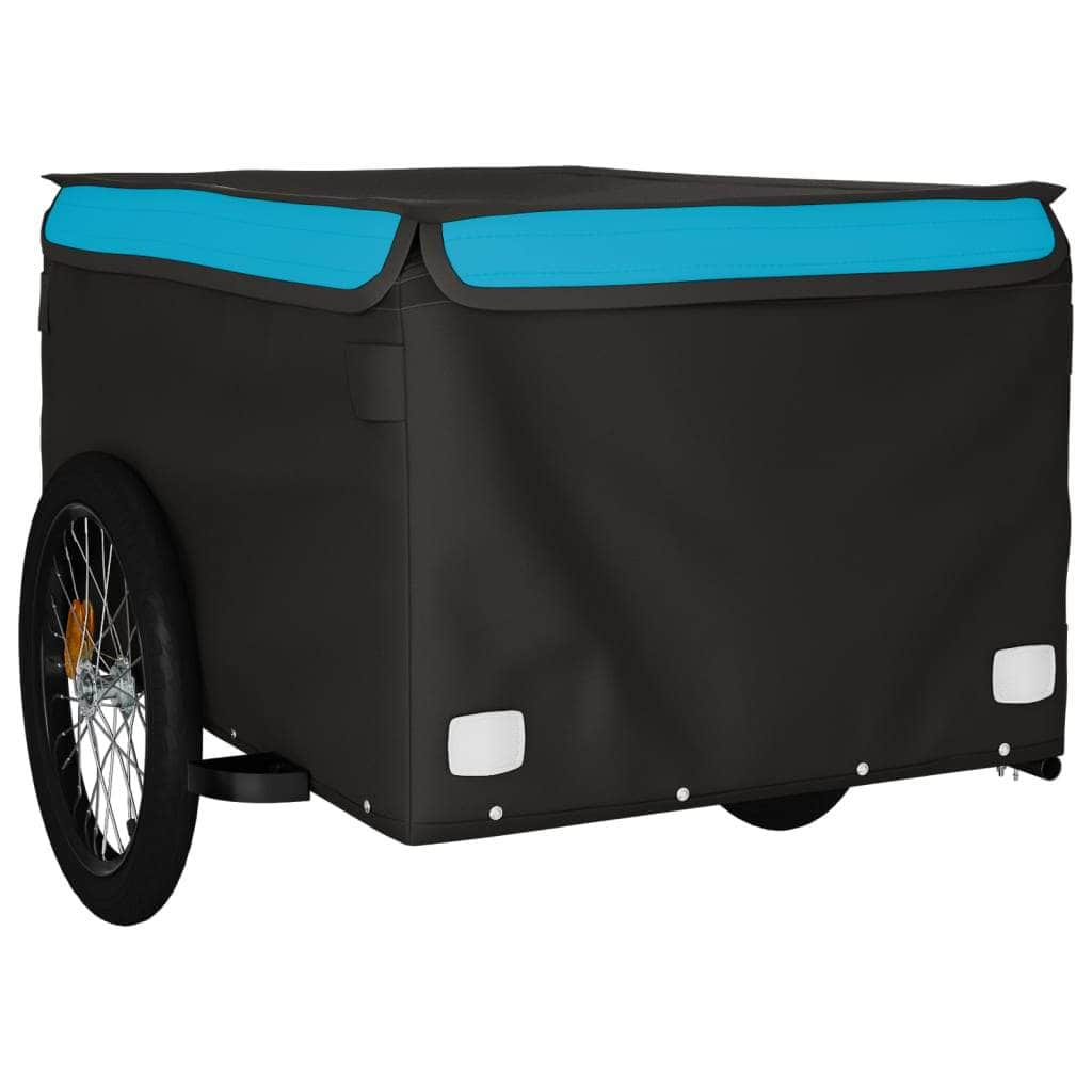 Bike Cargo Trailer Black and Blue Iron