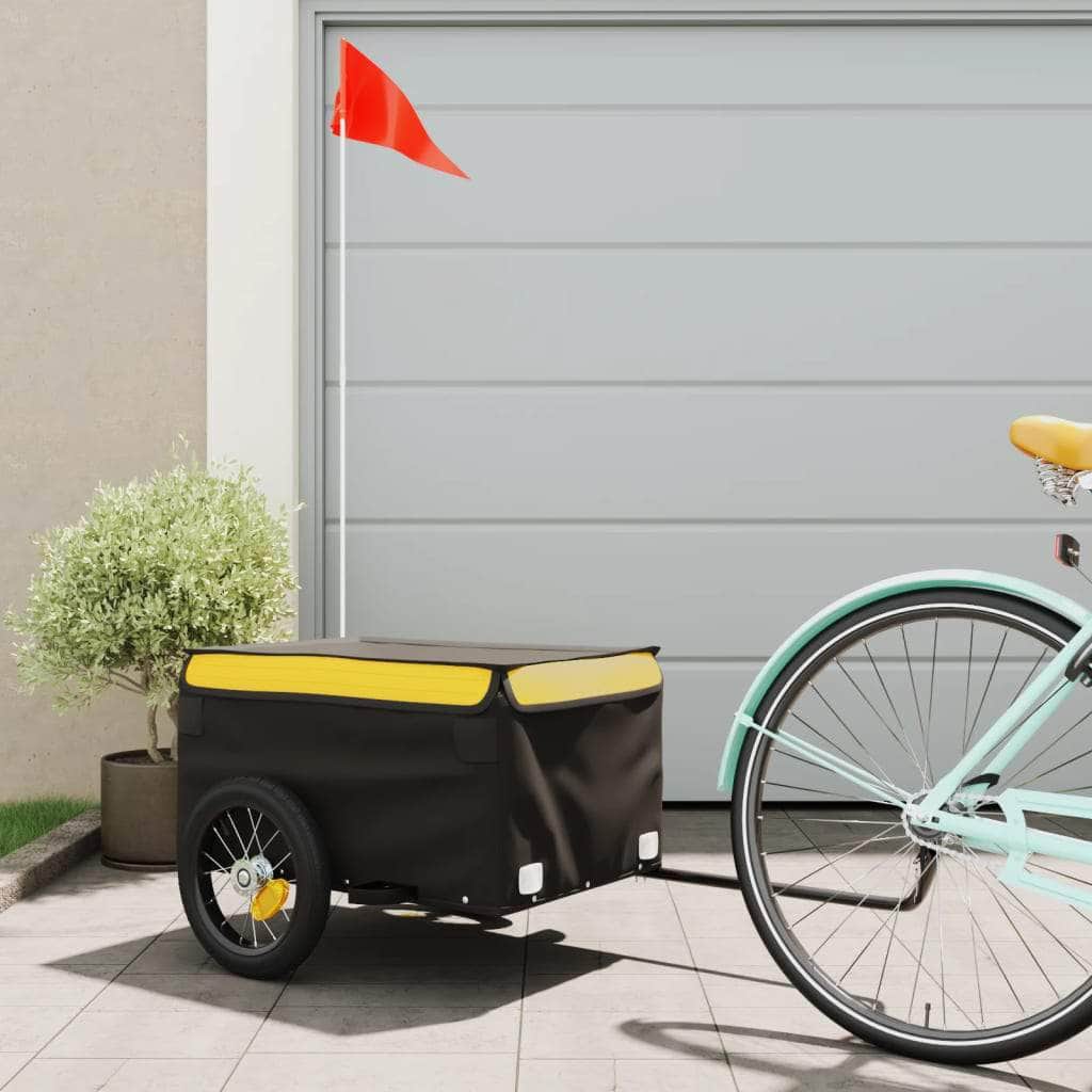 Bike Cargo Trailer Black and Yellow Iron
