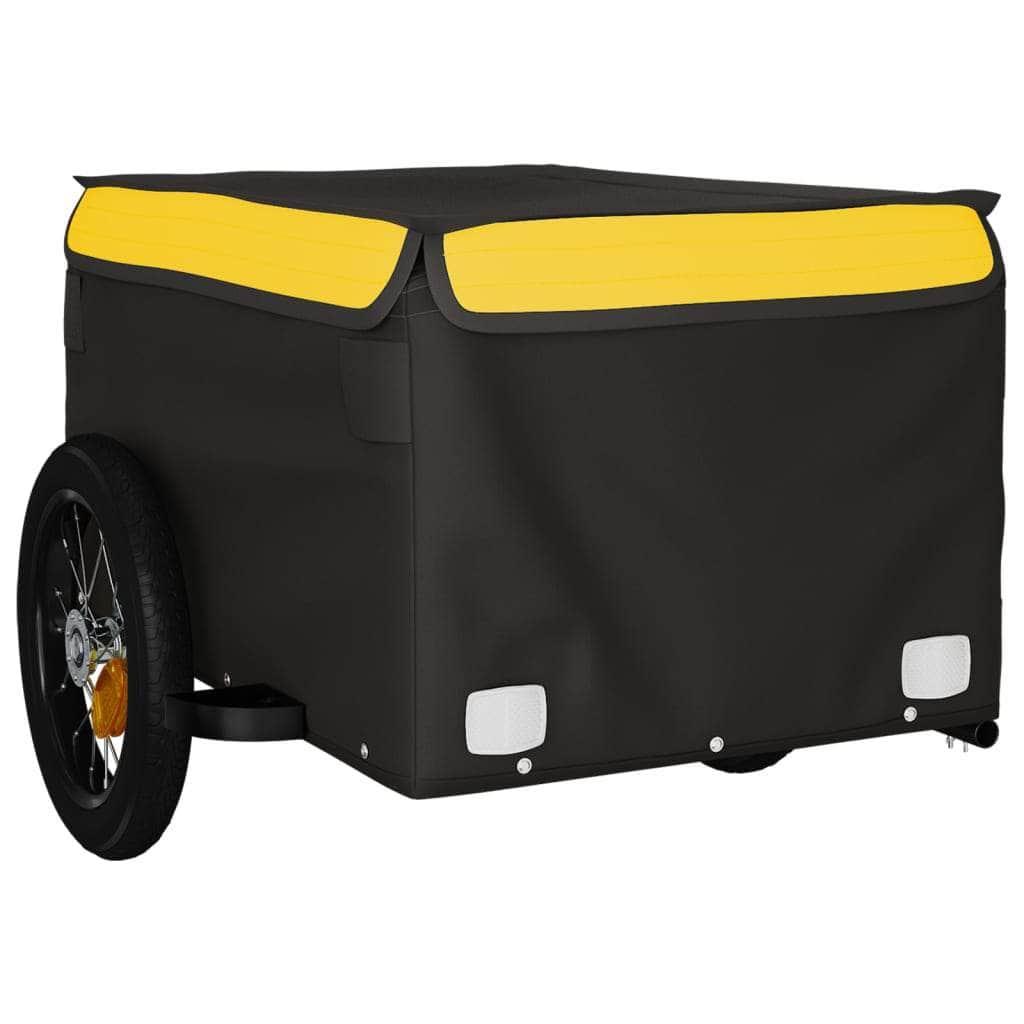 Bike Cargo Trailer Black and Yellow Iron | Bicycle Trailers