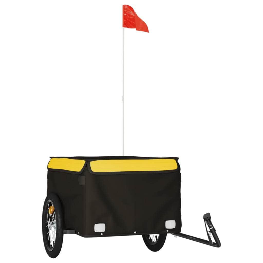 Black colour - Bike Cargo Trailer Black and Yellow Iron