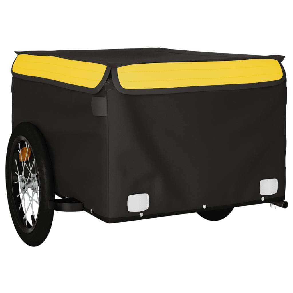 Bike Cargo Trailer Black and Yellow Iron | Bicycle Trailers