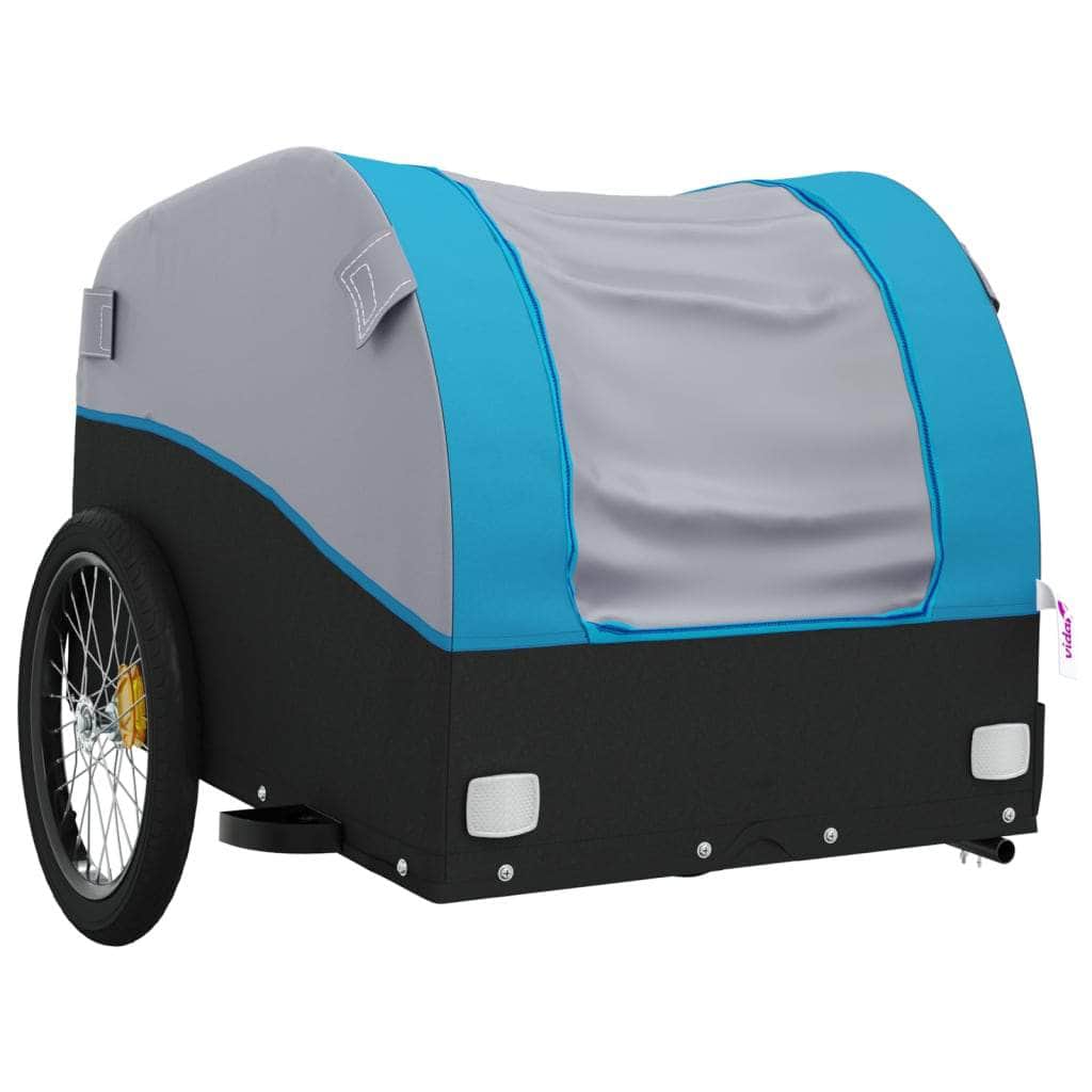 Bicycle Trailers - Bike Trailer Black & Blue 45 kg Iron