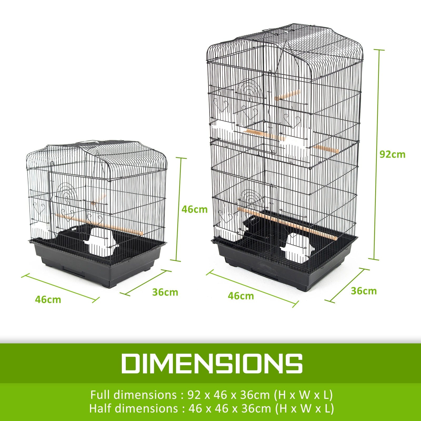 Bird Cage Parrot Aviary 2IN1 Design VEER 92cm with Bird Cages & Stands - photo 17