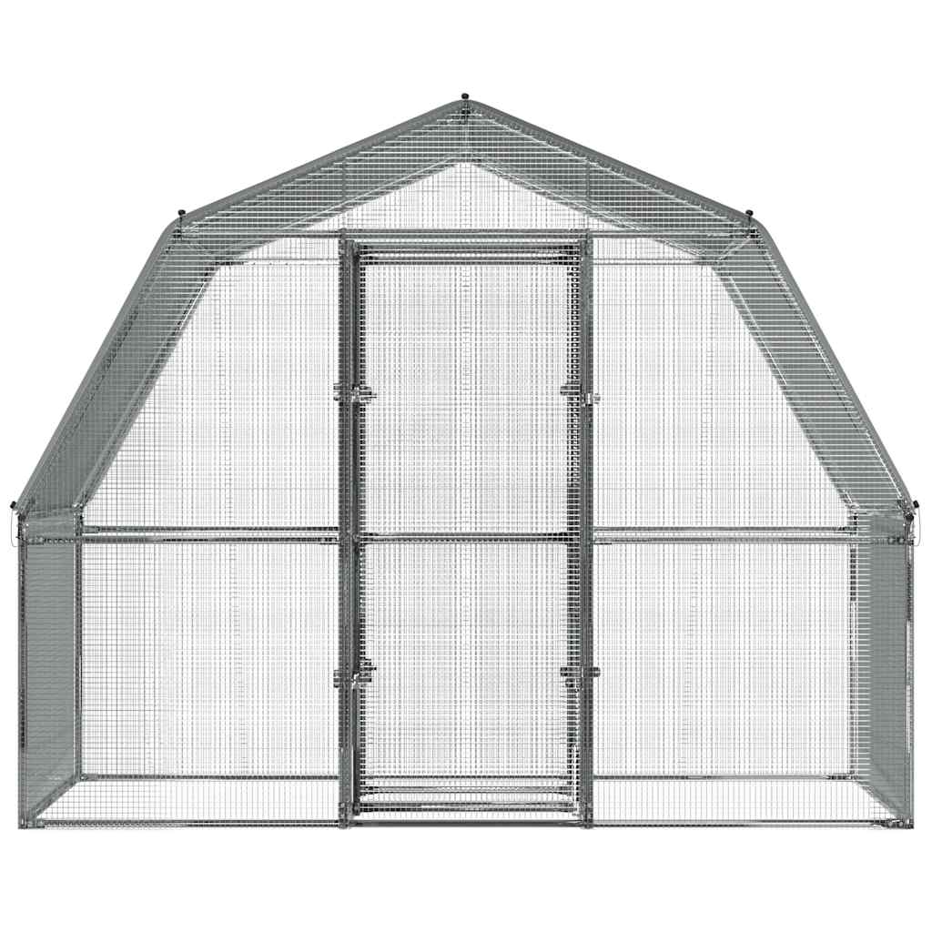 Bird Cages 2 pcs with Roof and Door Silver Galvanised Steel