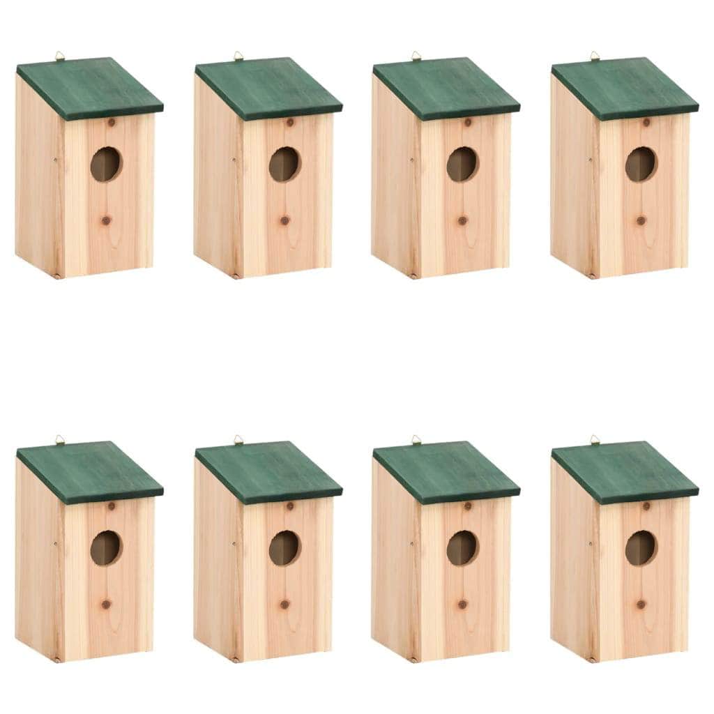 Bird Houses 8 pcs Wood