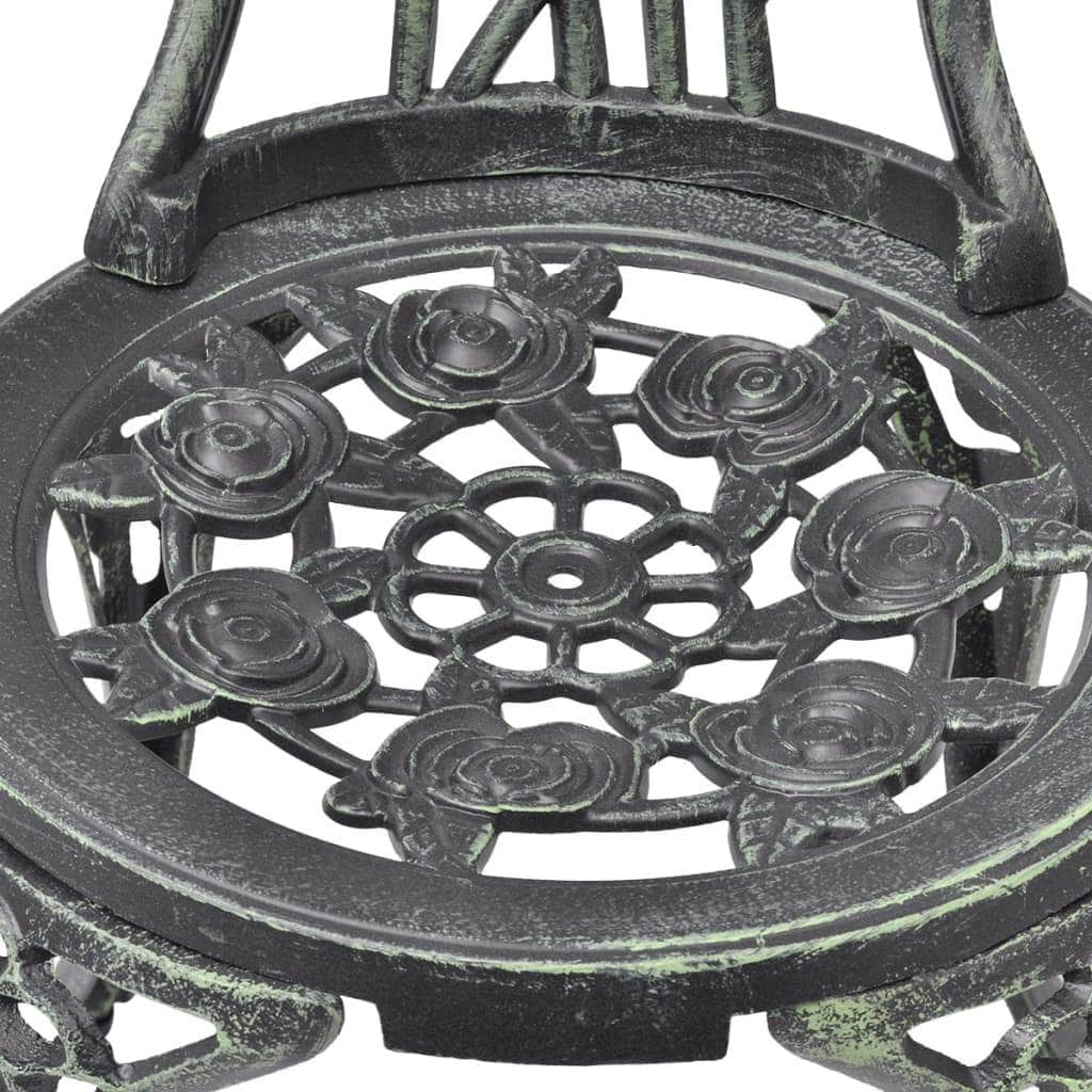 Bistro Chairs 2 pcs Cast Aluminium Green - Simple deals