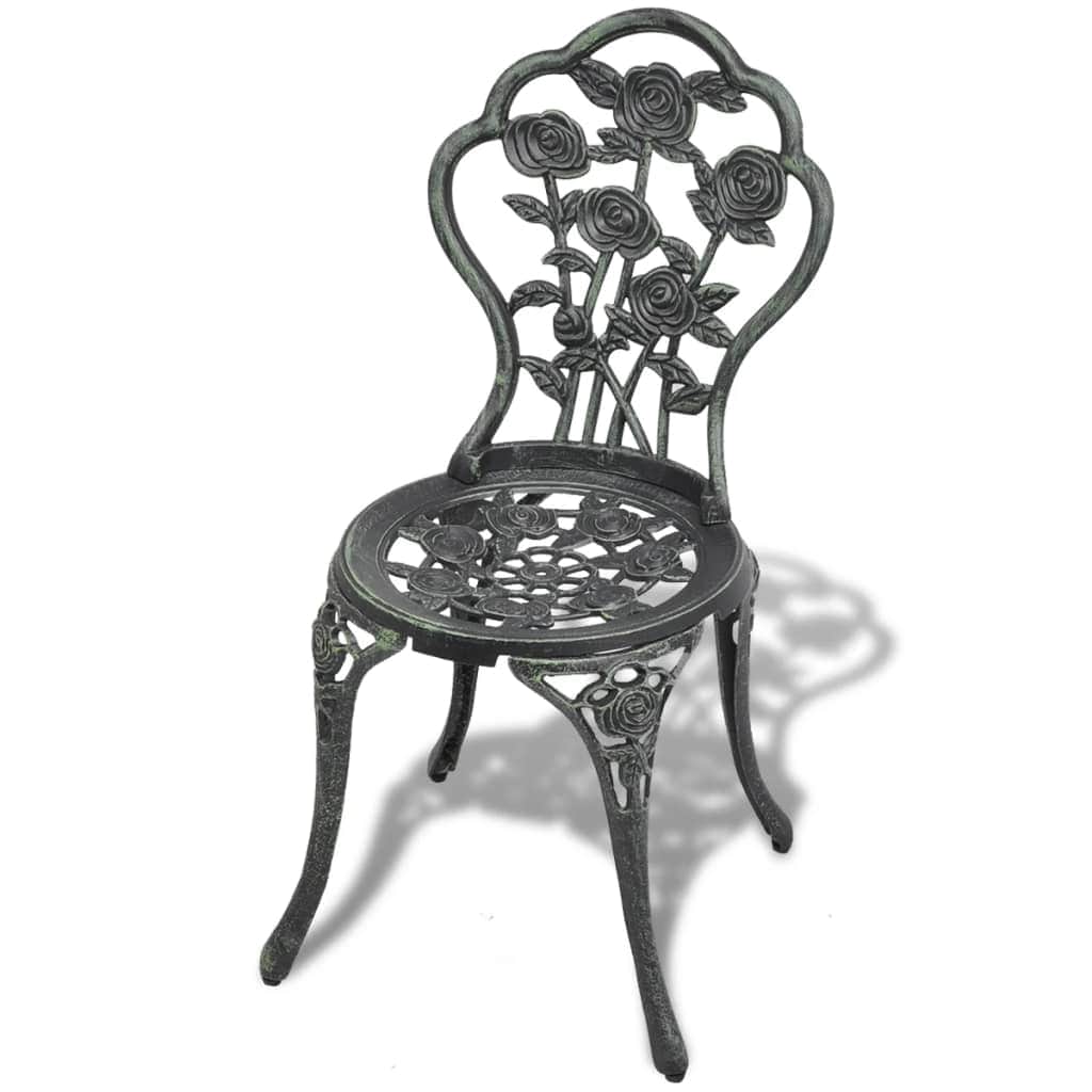 Bistro Chairs 2 pcs Cast Aluminium Green - Simple deals