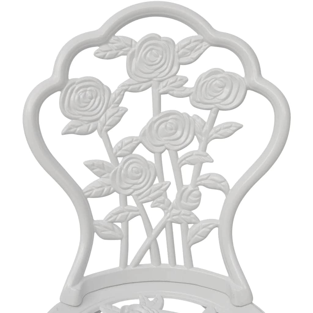 Bistro Chairs 2 pcs Cast Aluminium White - Simple deals