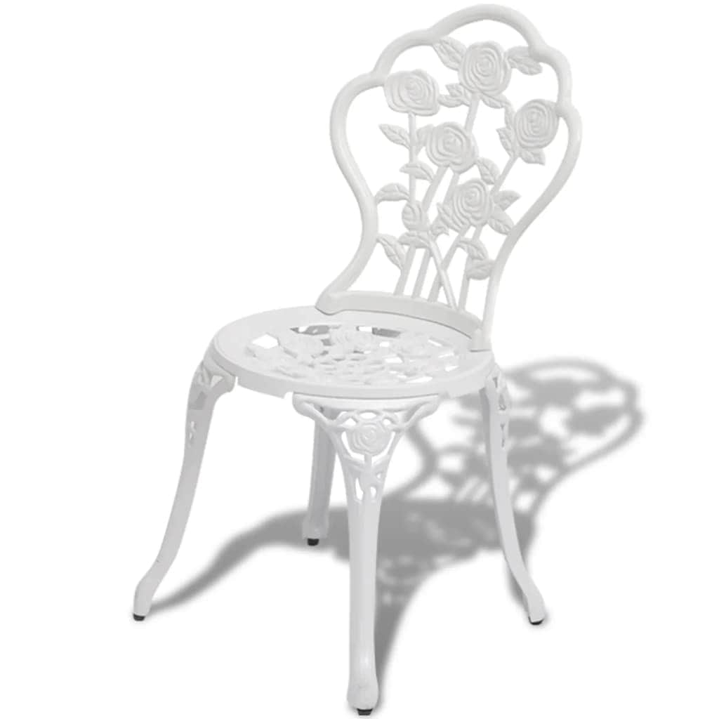 Bistro Chairs 2 pcs Cast Aluminium White - Simple deals