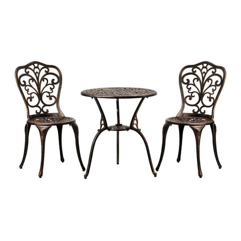 Bistro Furniture Setting 3 Piece Chairs Table Patio Indoor/Outdoor Set