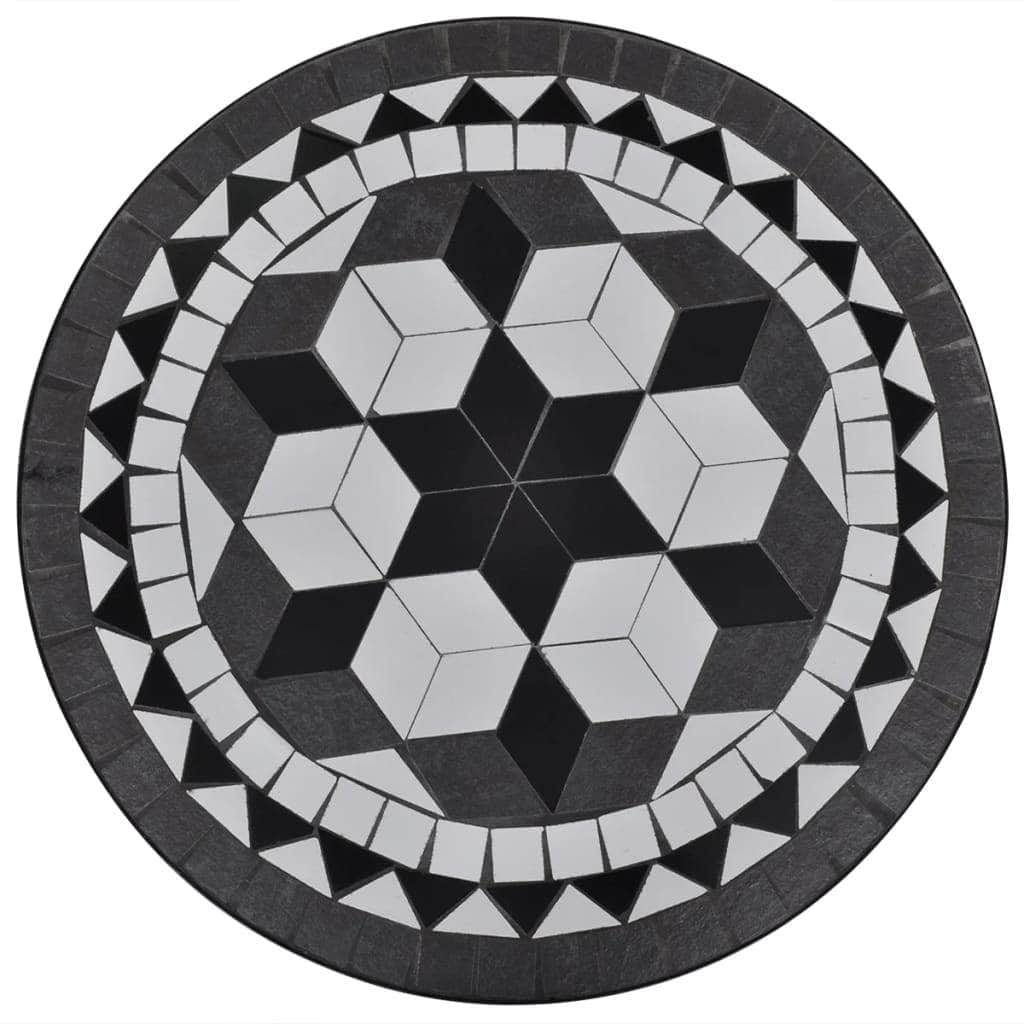 Bistro Table Black and White 60 cm Mosaic - Simple deals