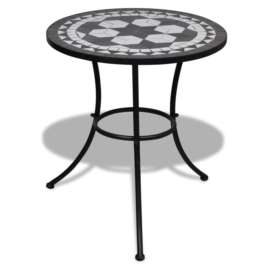 Bistro Table Black and White 60 cm Mosaic - Simple deals