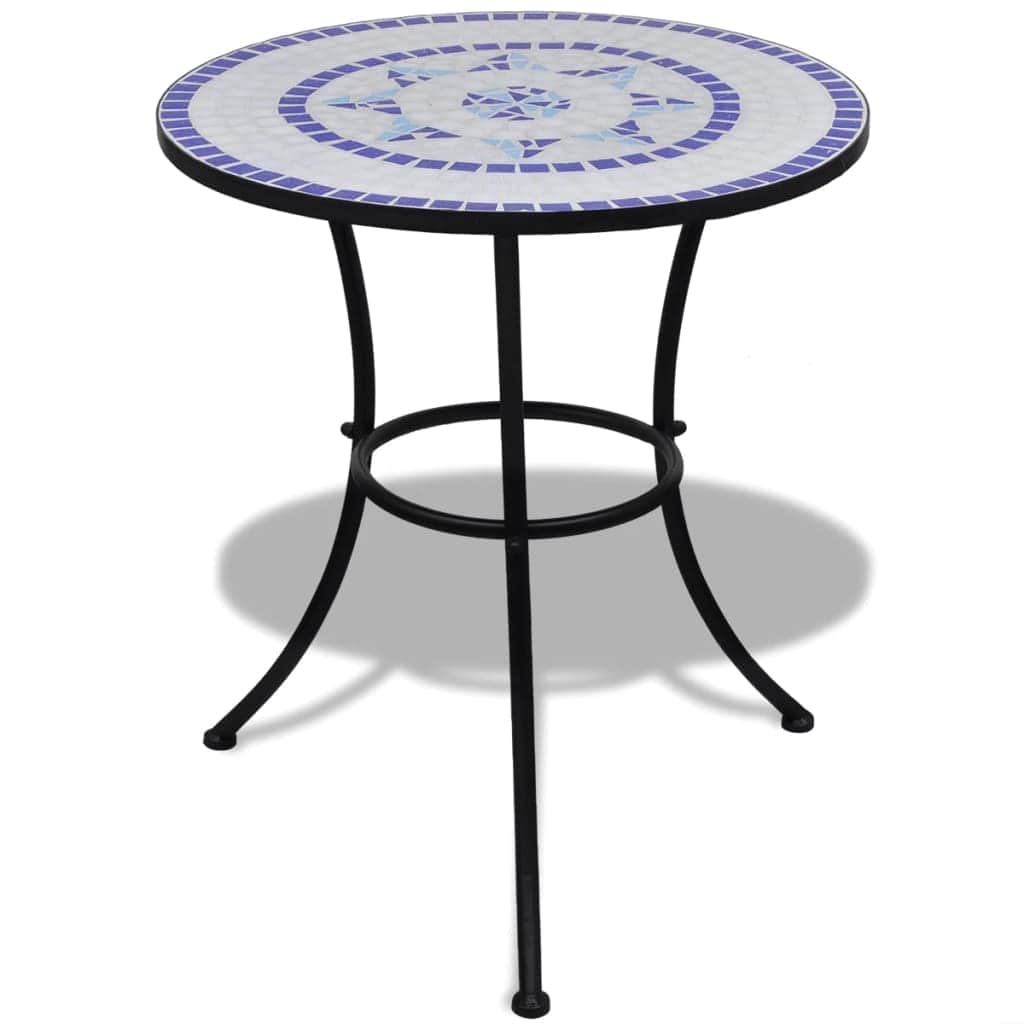 Bistro Table Blue and White 60 cm Mosaic - Simple deals