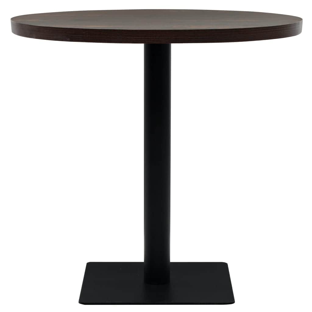 Bistro Table MDF and Steel Round Dark Ash