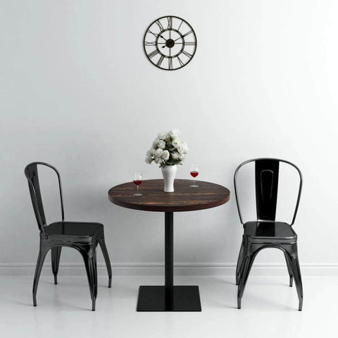 Bistro Table MDF and Steel Round Dark Ash