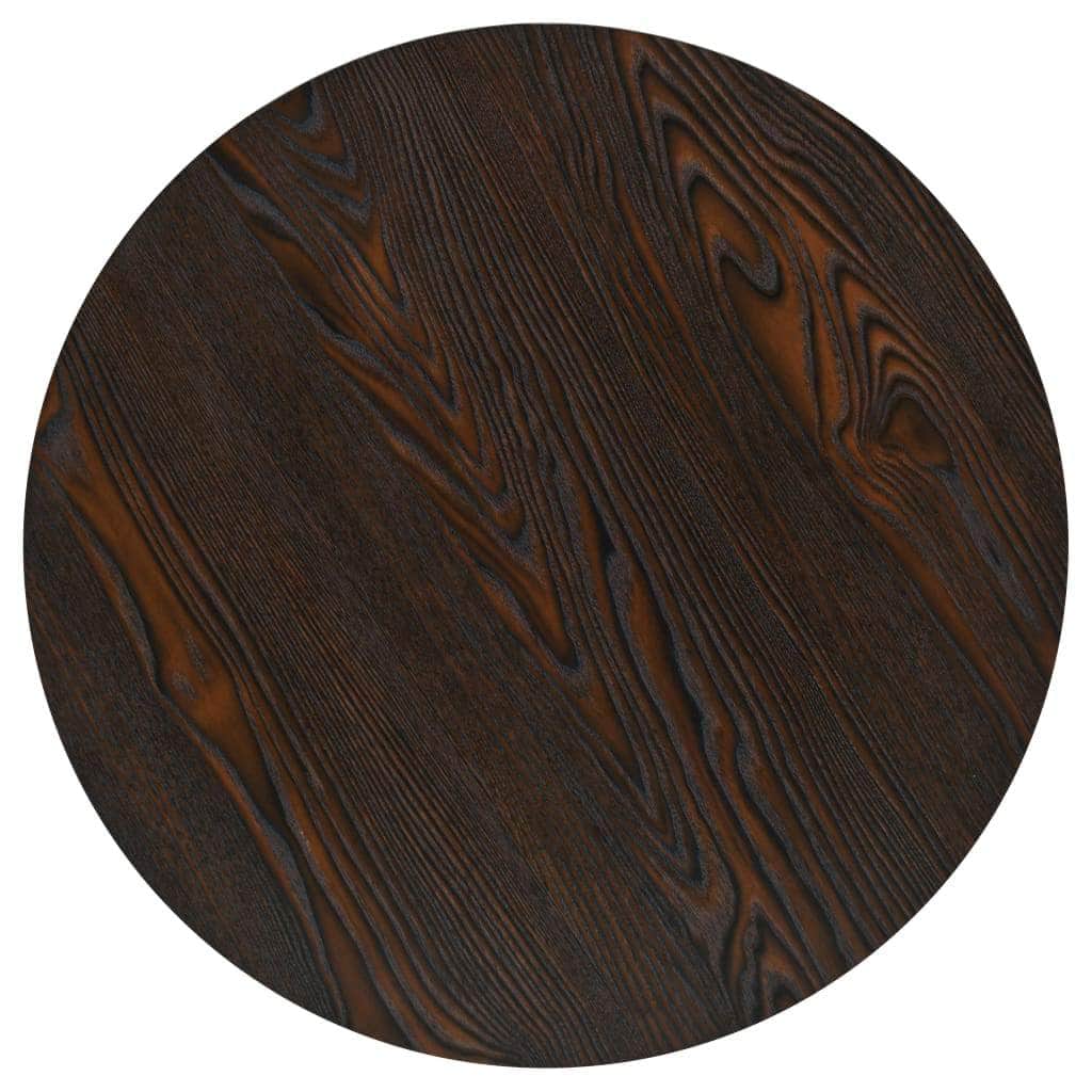 Bistro Table MDF and Steel Round Dark Ash Black