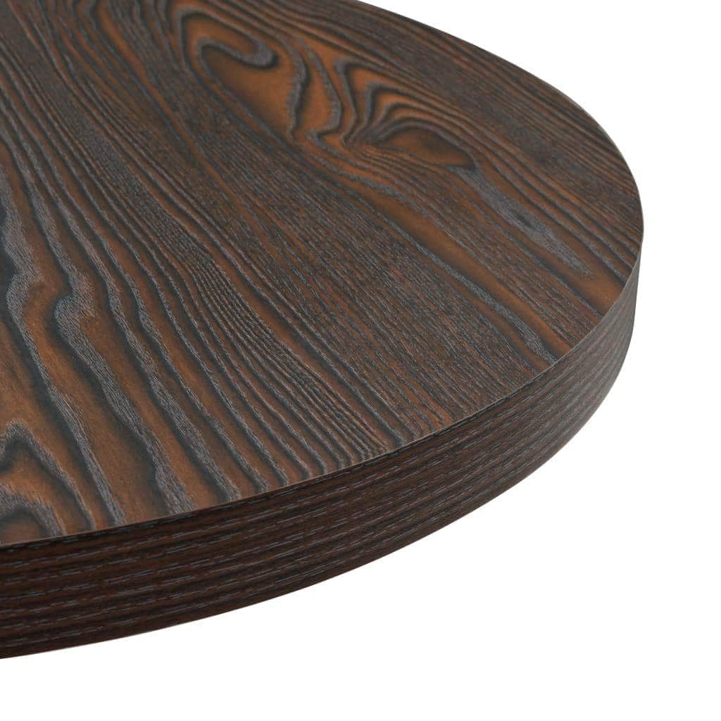Bistro Table MDF and Steel Round Dark Ash Black