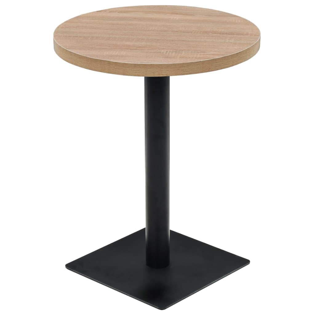 Bistro Table MDF and Steel Round Oak