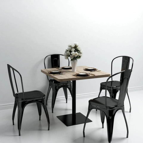 Bistro Table MDF and Steel Square Oak Colour