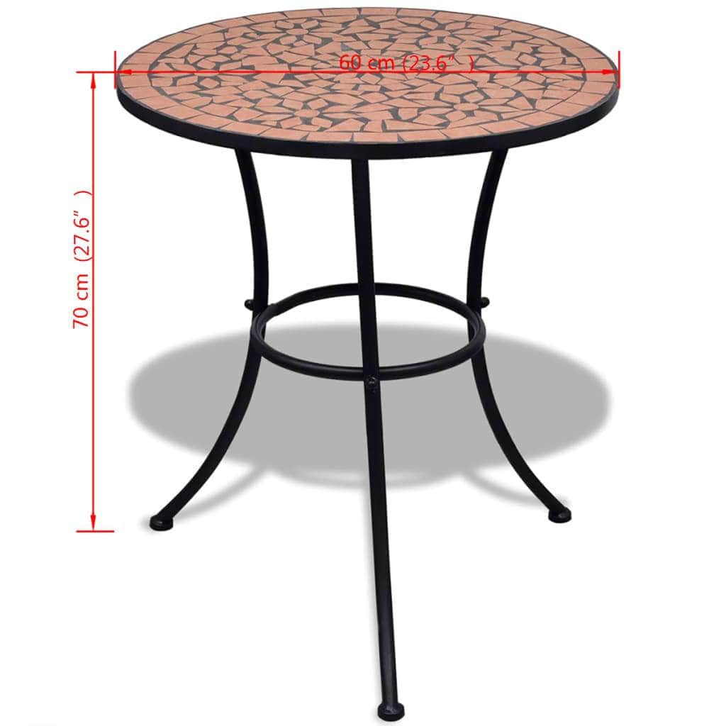 Bistro Table Terracotta 60 cm Mosaic - Simple deals
