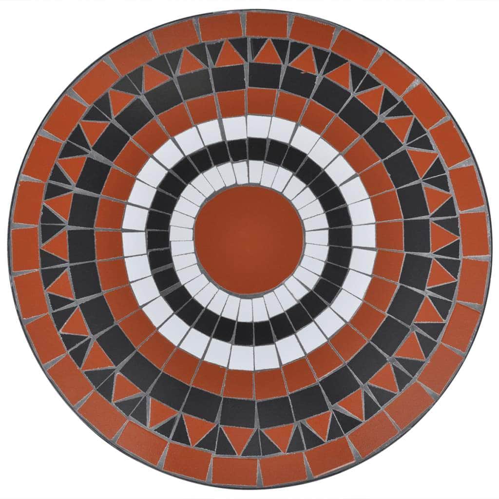 Bistro Table Terracotta and White 60 cm Mosaic - Simple deals