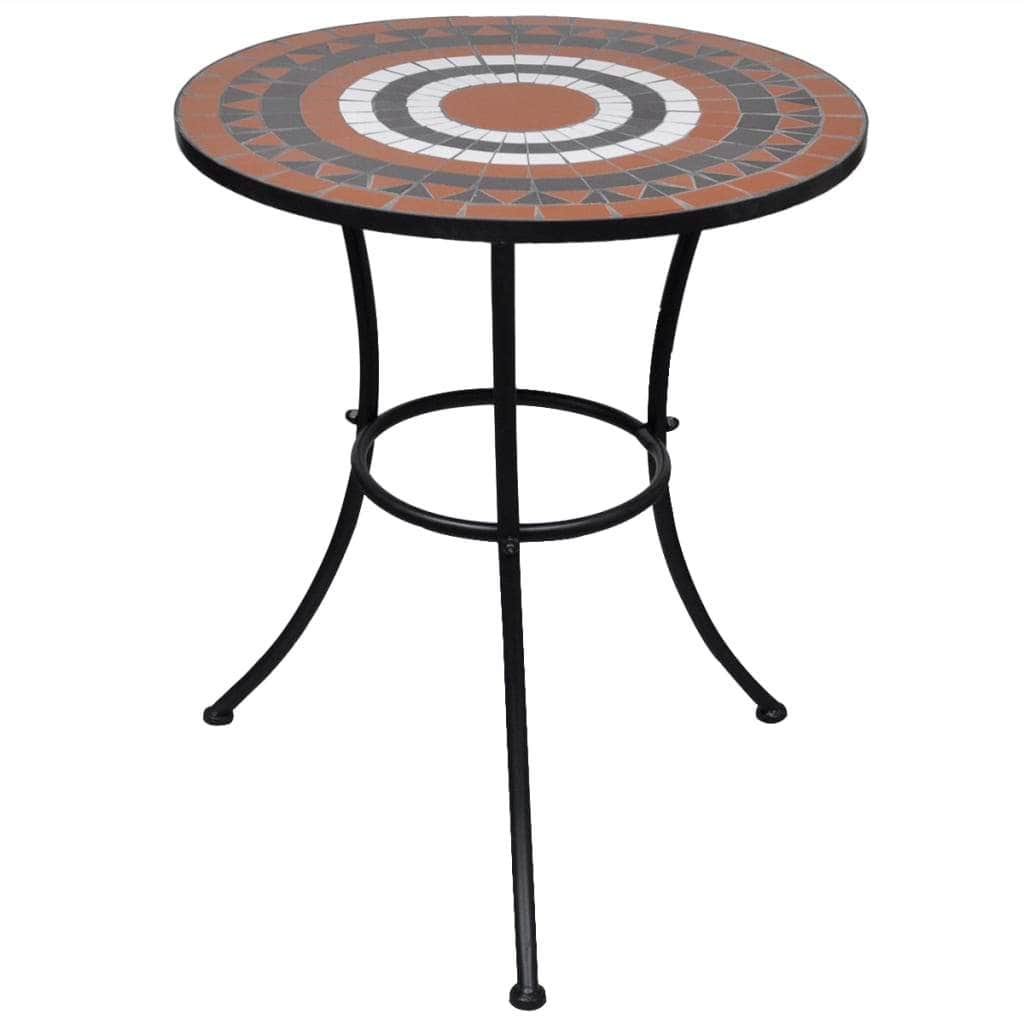 Bistro Table Terracotta and White 60 cm Mosaic - Simple deals
