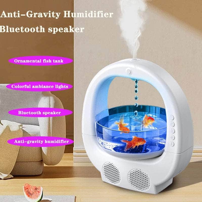 Black 3 In 1 Anti-Gravity Humidifier Aromatherapy Machine Blueto