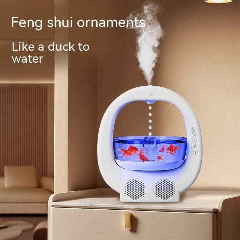 Black 3 In 1 Anti-Gravity Humidifier Aromatherapy Machine Blueto