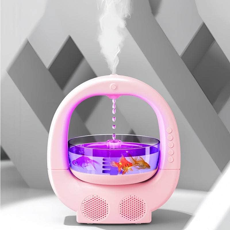 Black 3 In 1 Anti-Gravity Humidifier Aromatherapy Machine Blueto