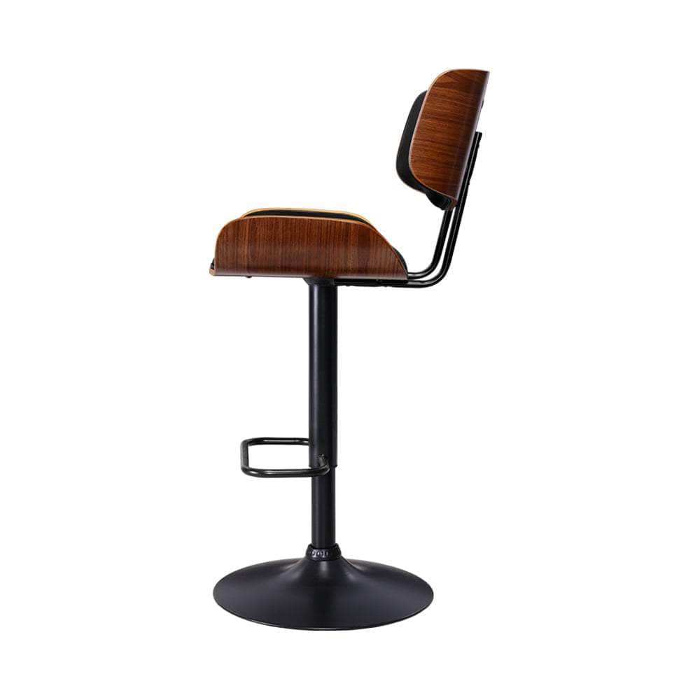 Black Beauty Duo: 2 Pcs Comfort and Chic Design with Our Gas Lift Leather Bar Stools